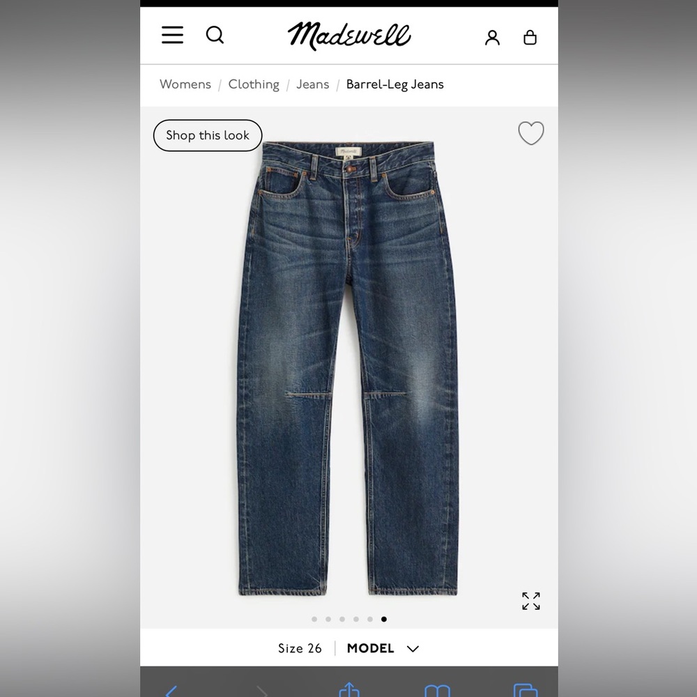 Madewell Darted Barrel Barrell Jeans